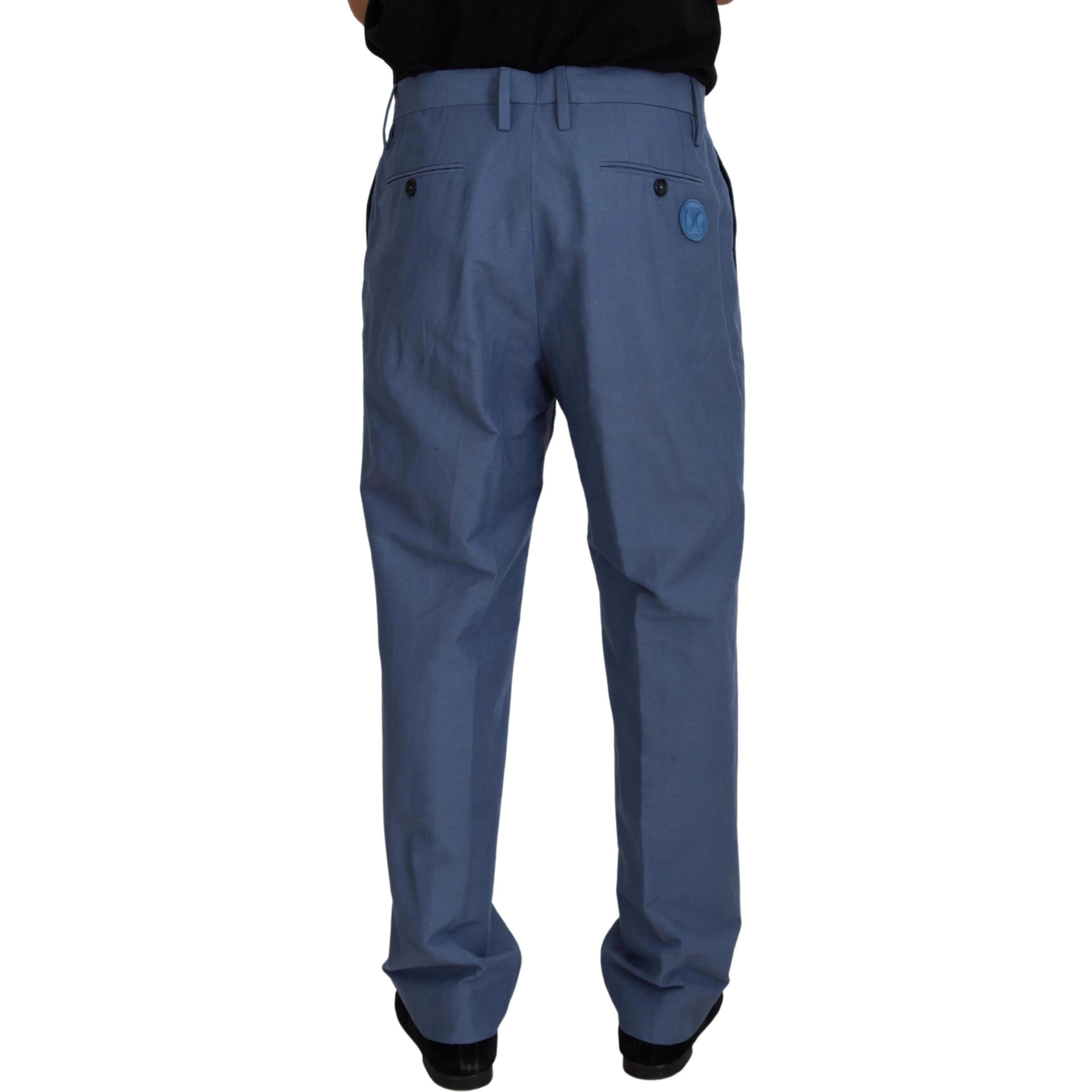 Blue Linen Chino Men Formal Pants