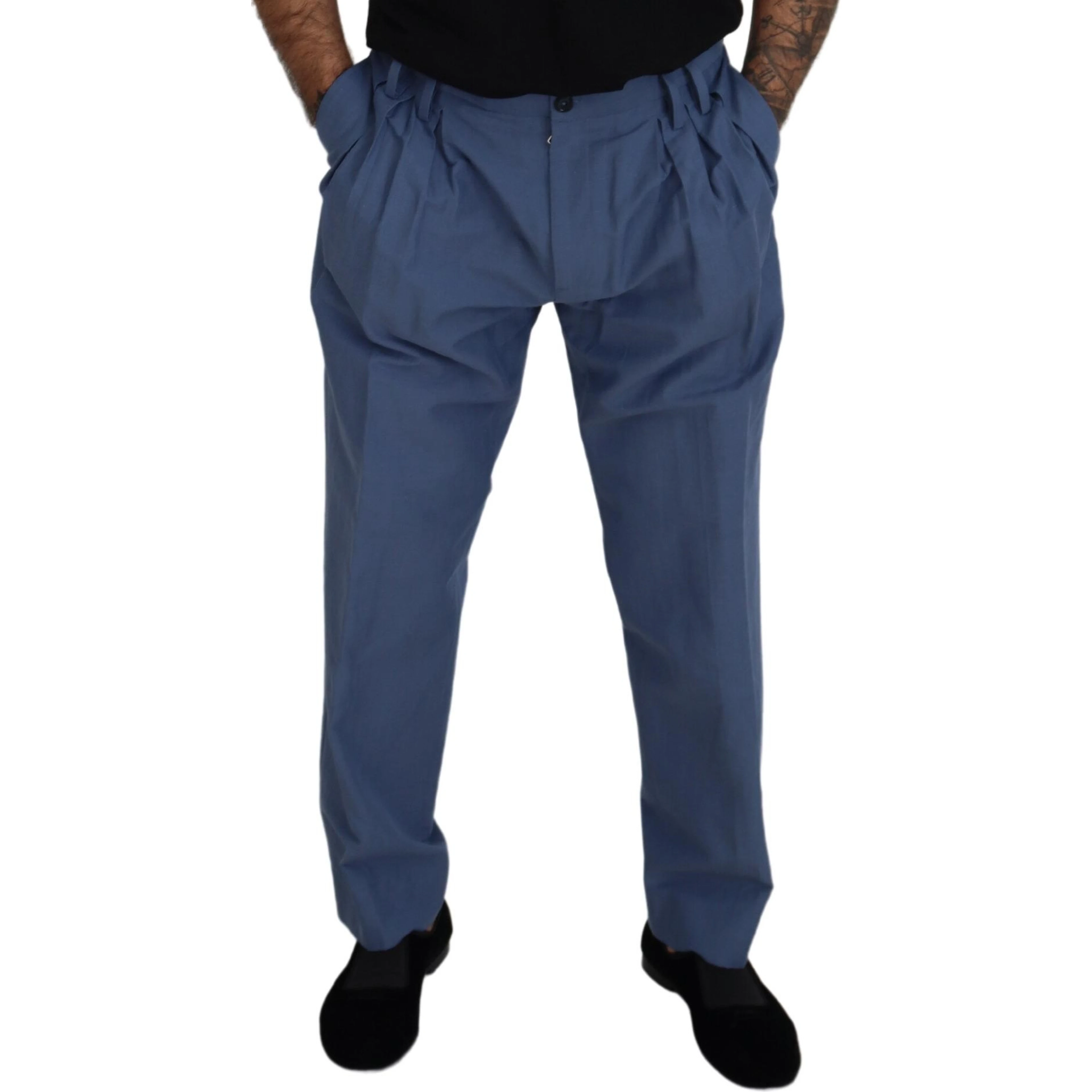 Blue Linen Chino Men Formal Pants