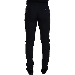 Black Wool Slim Formal Pants
