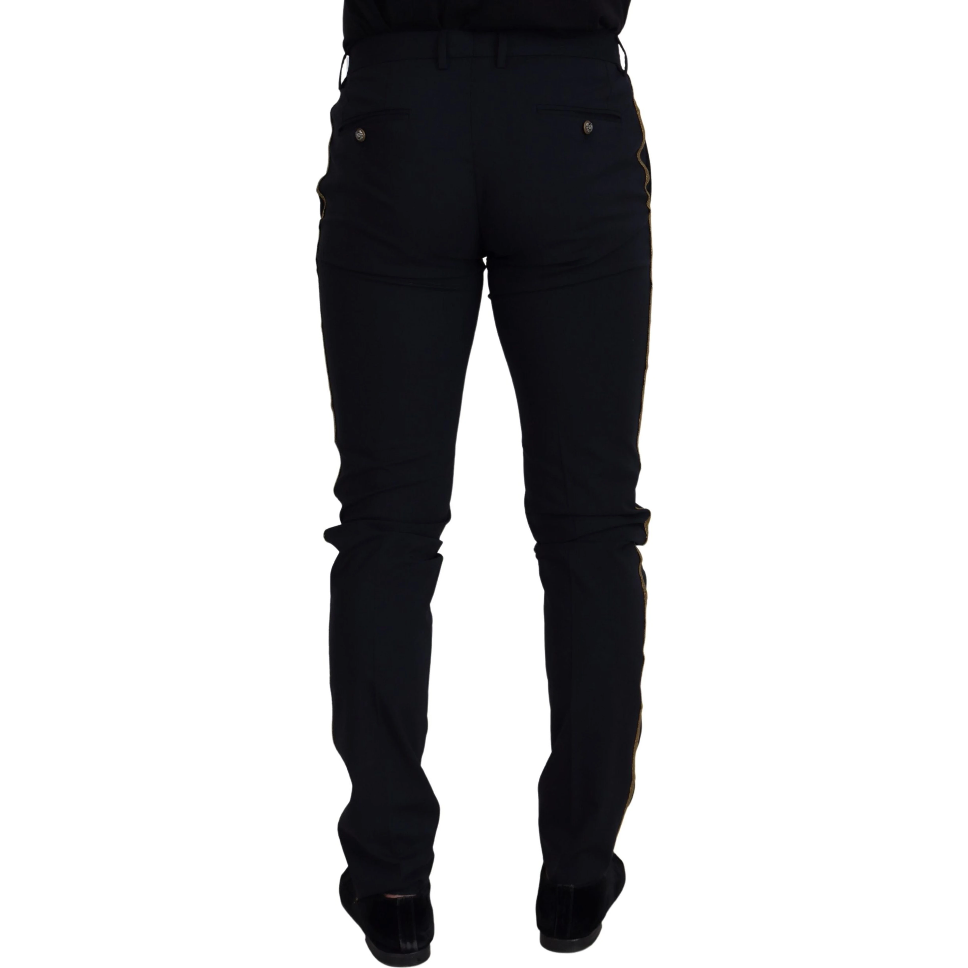 Black Wool Slim Formal Pants