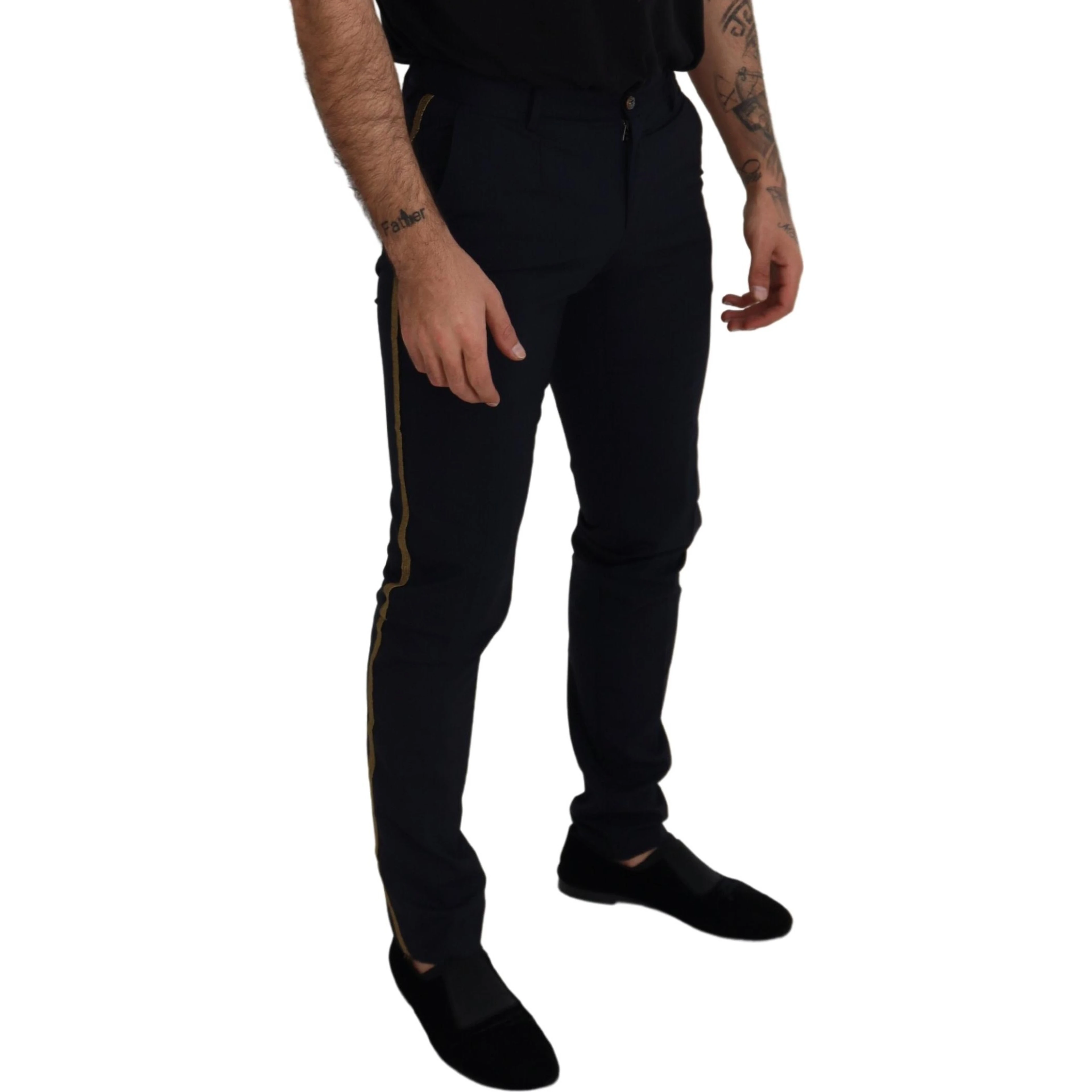 Black Wool Slim Formal Pants