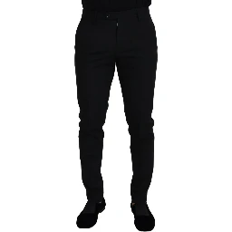 Black Polyester Chino Formal Pants