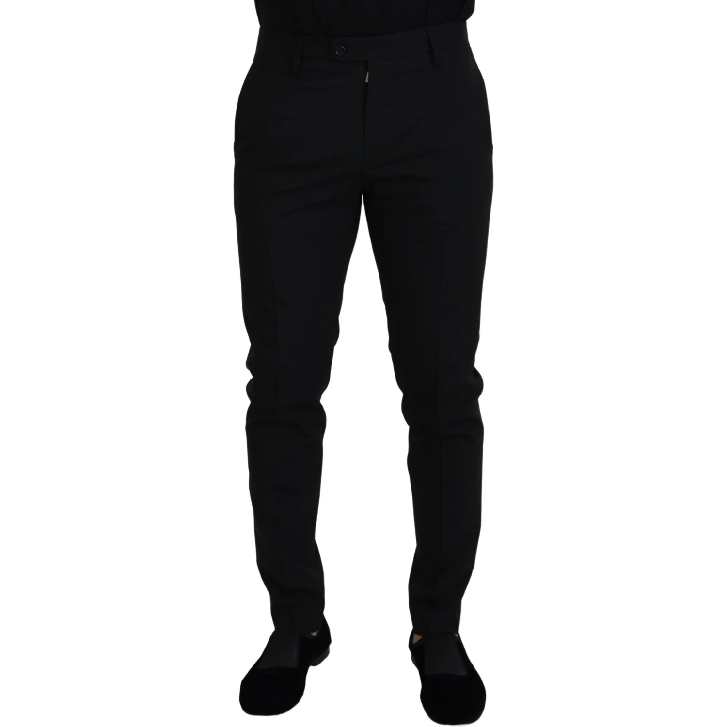 Black Polyester Chino Formal Pants