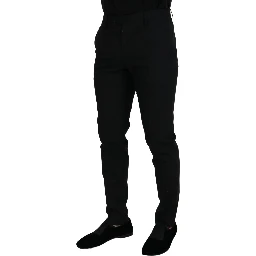 Black Polyester Chino Formal Pants