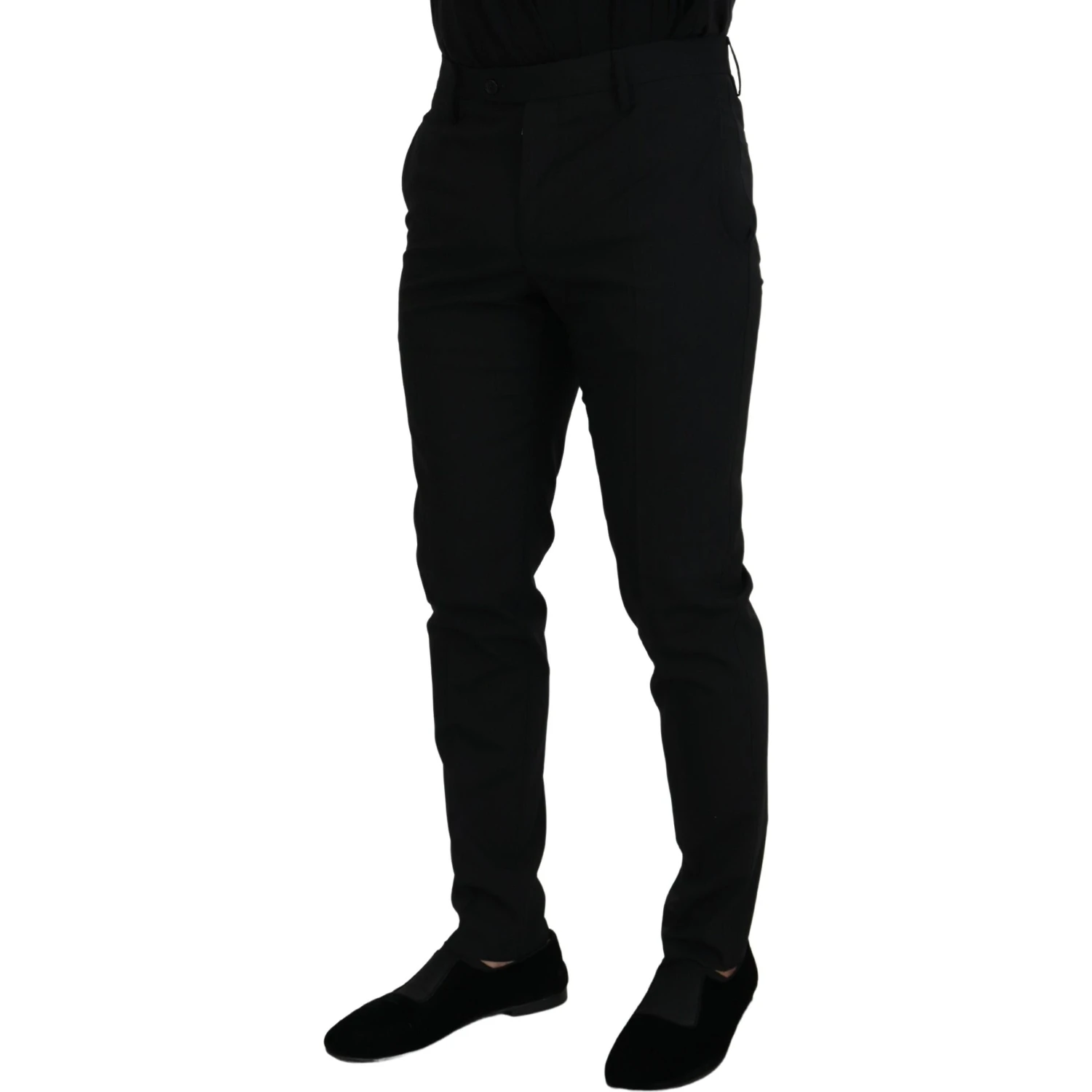 Black Polyester Chino Formal Pants