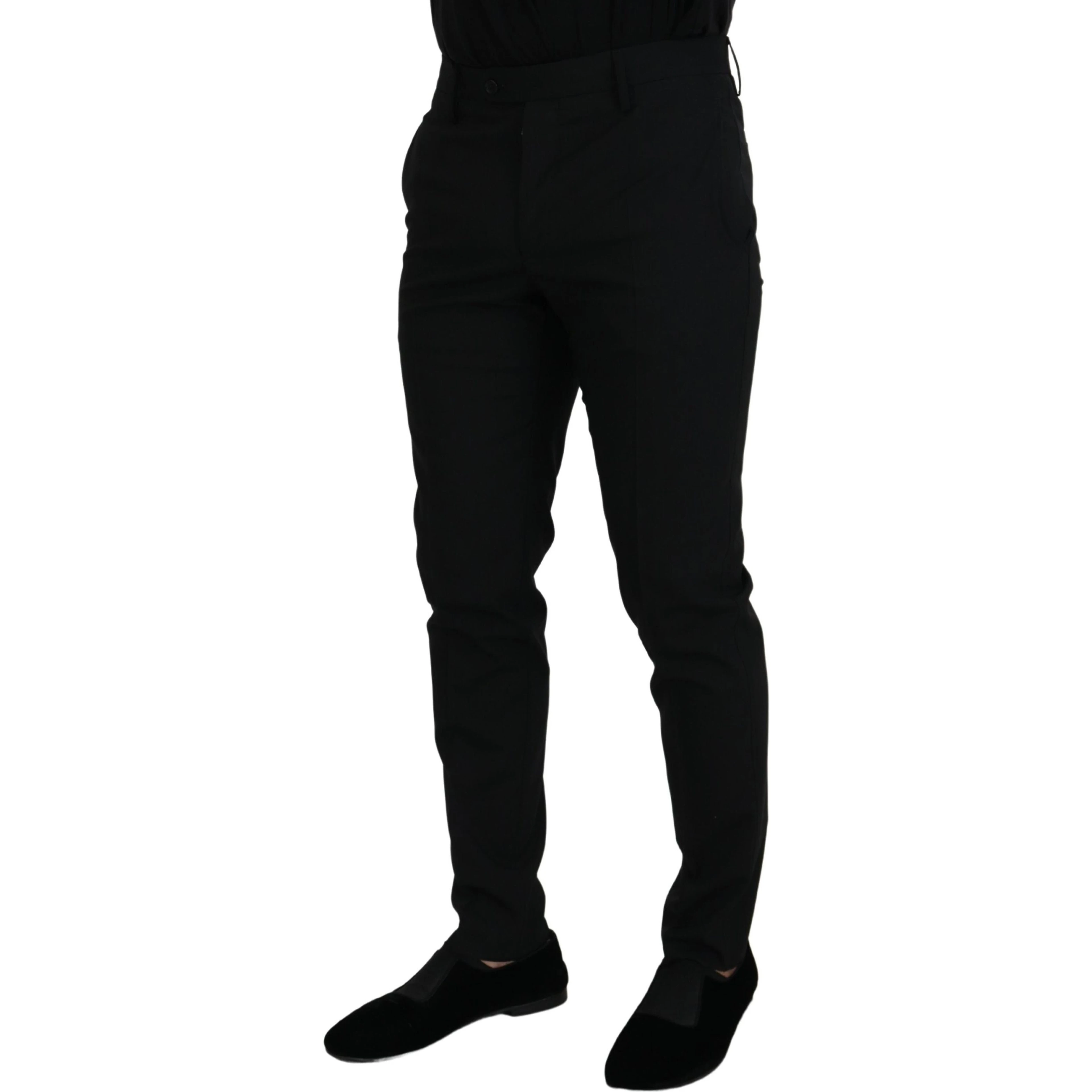 Black Polyester Chino Formal Pants