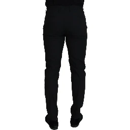 Black Polyester Chino Formal Pants