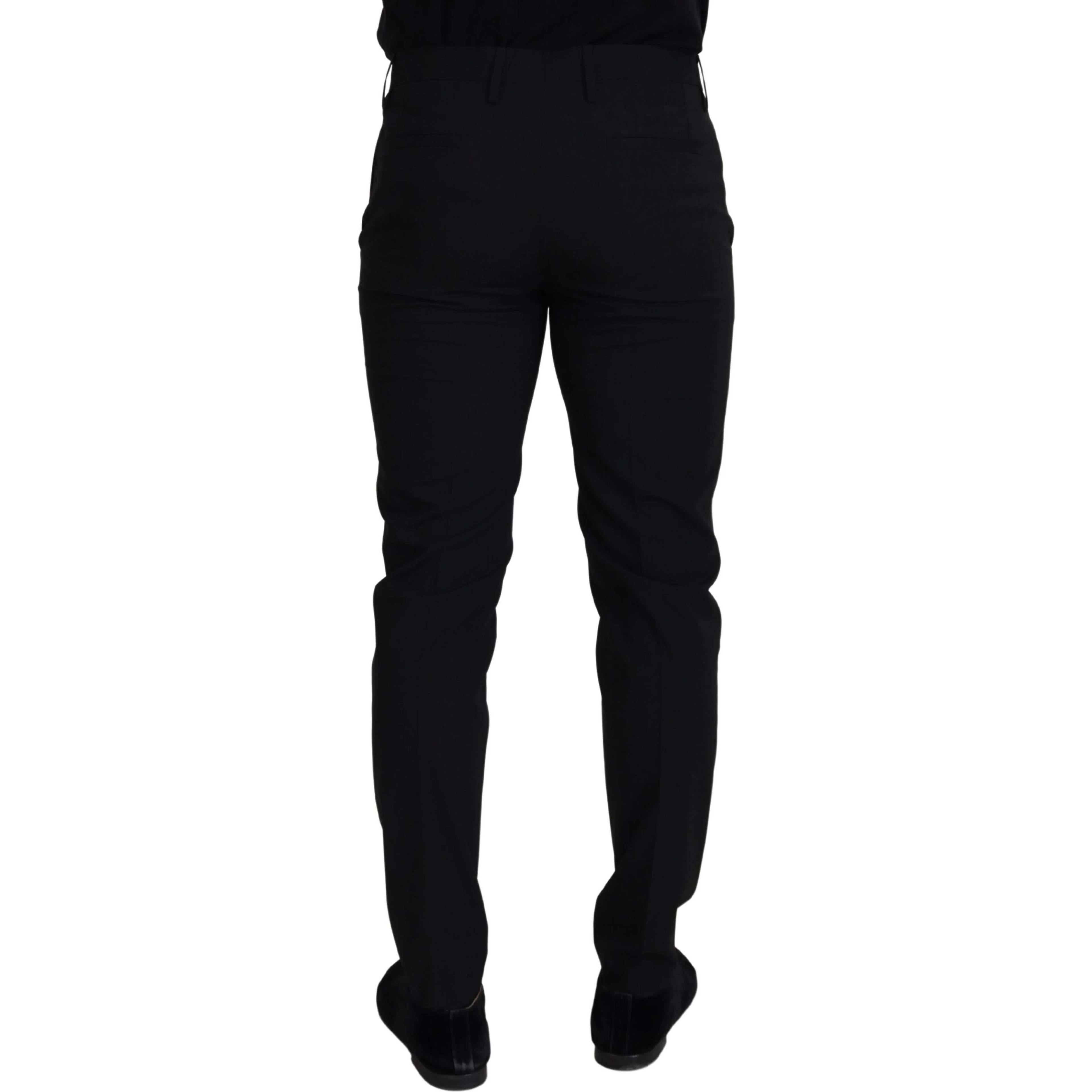 Black Polyester Chino Formal Pants