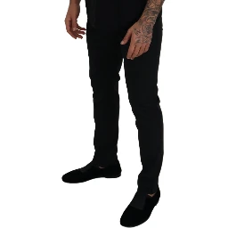 Black Polyester Chino Formal Pants