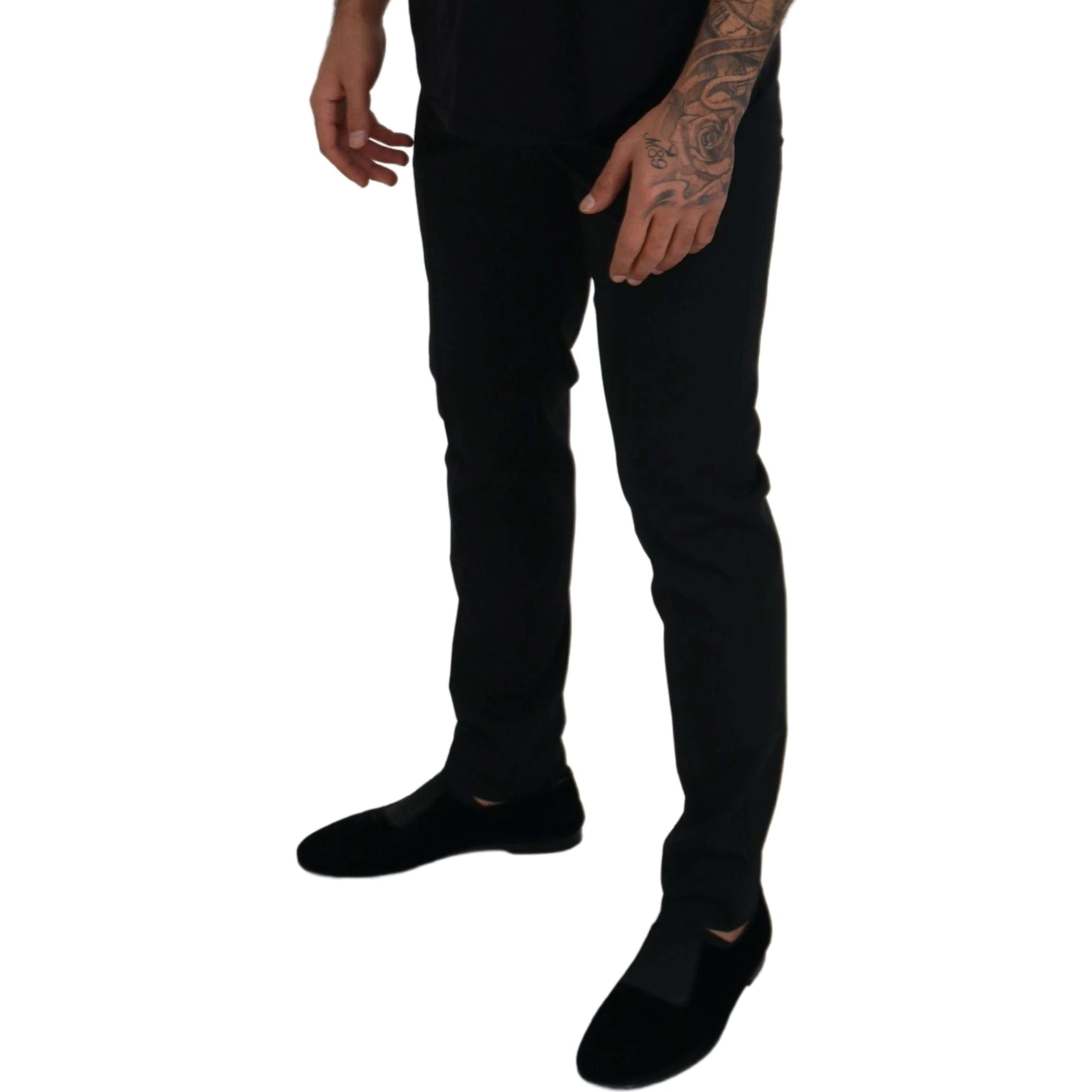 Black Polyester Chino Formal Pants