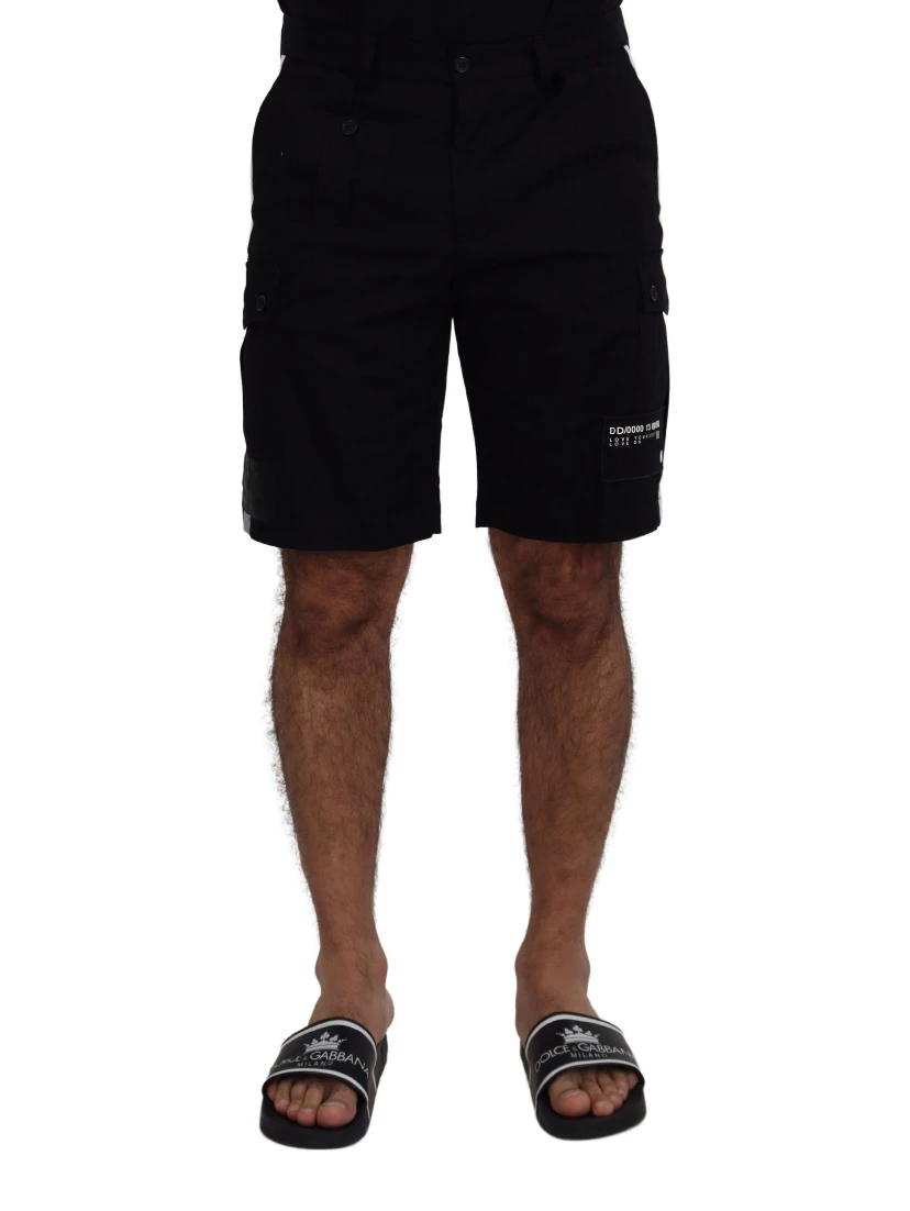 Black Bermuda Cargo Casual Shorts