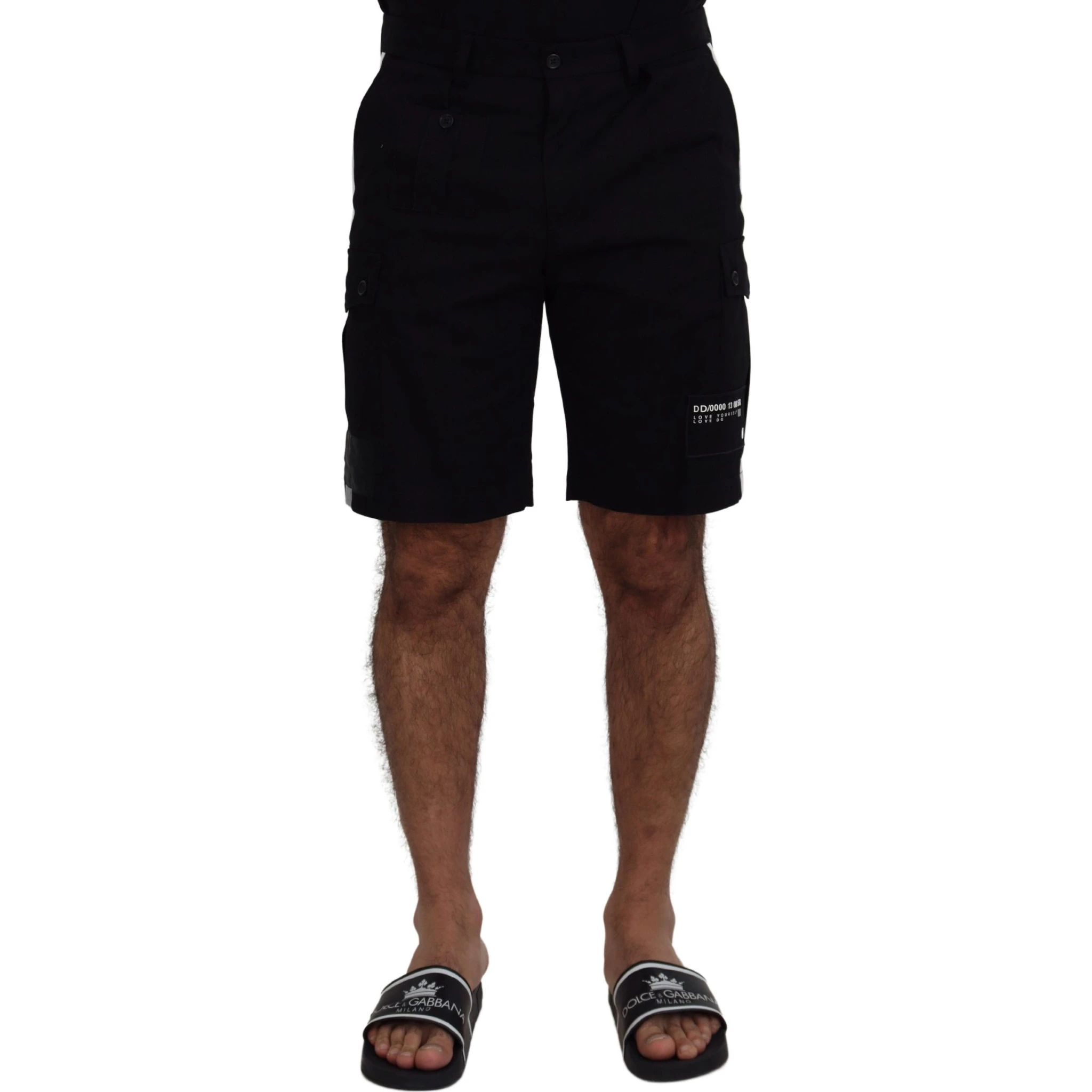 Black Bermuda Cargo Casual Shorts