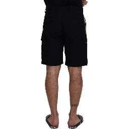 Black Bermuda Cargo Casual Shorts