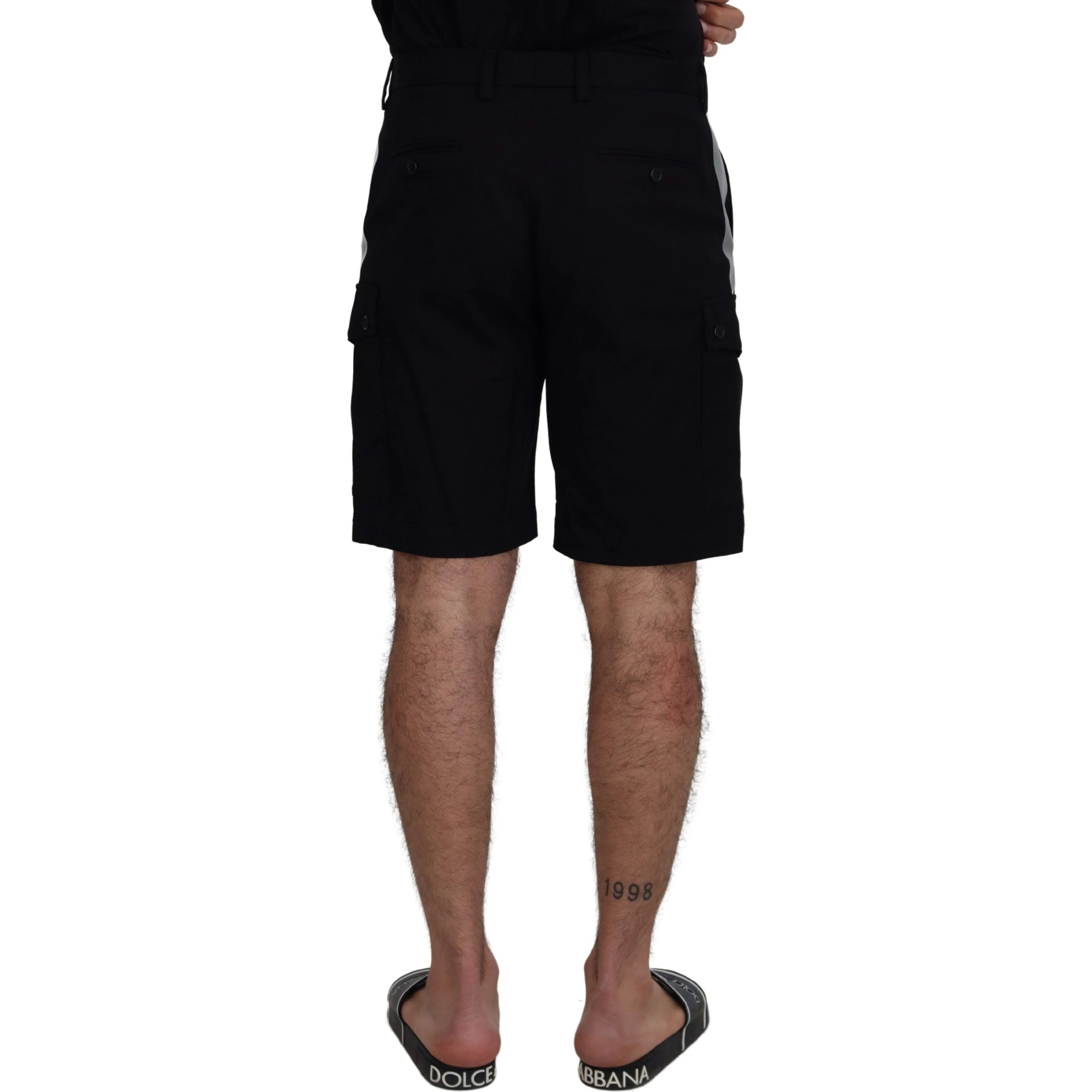 Black Bermuda Cargo Casual Shorts