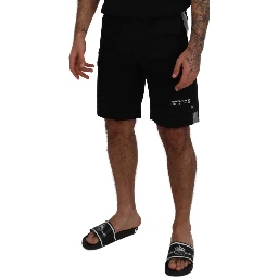 Black Bermuda Cargo Casual Shorts