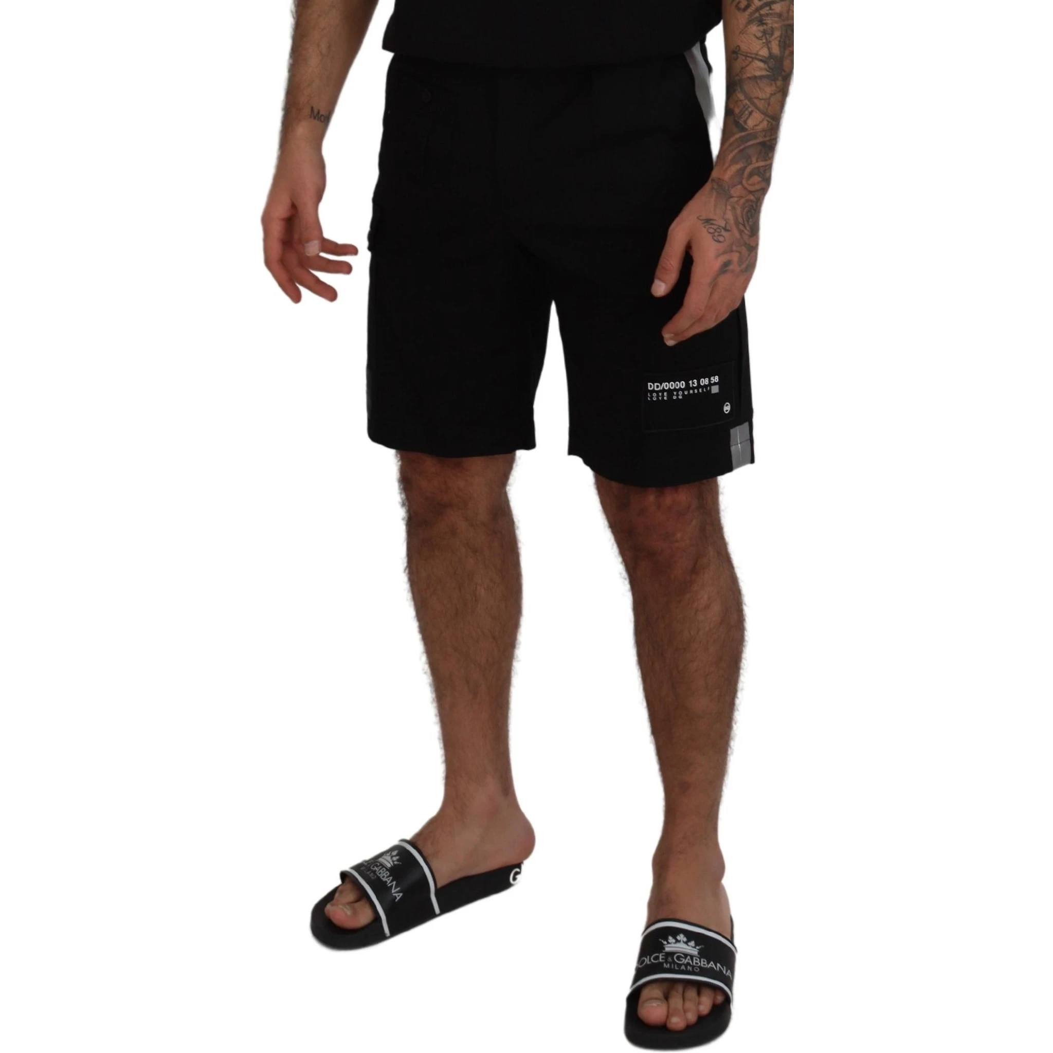 Black Bermuda Cargo Casual Shorts