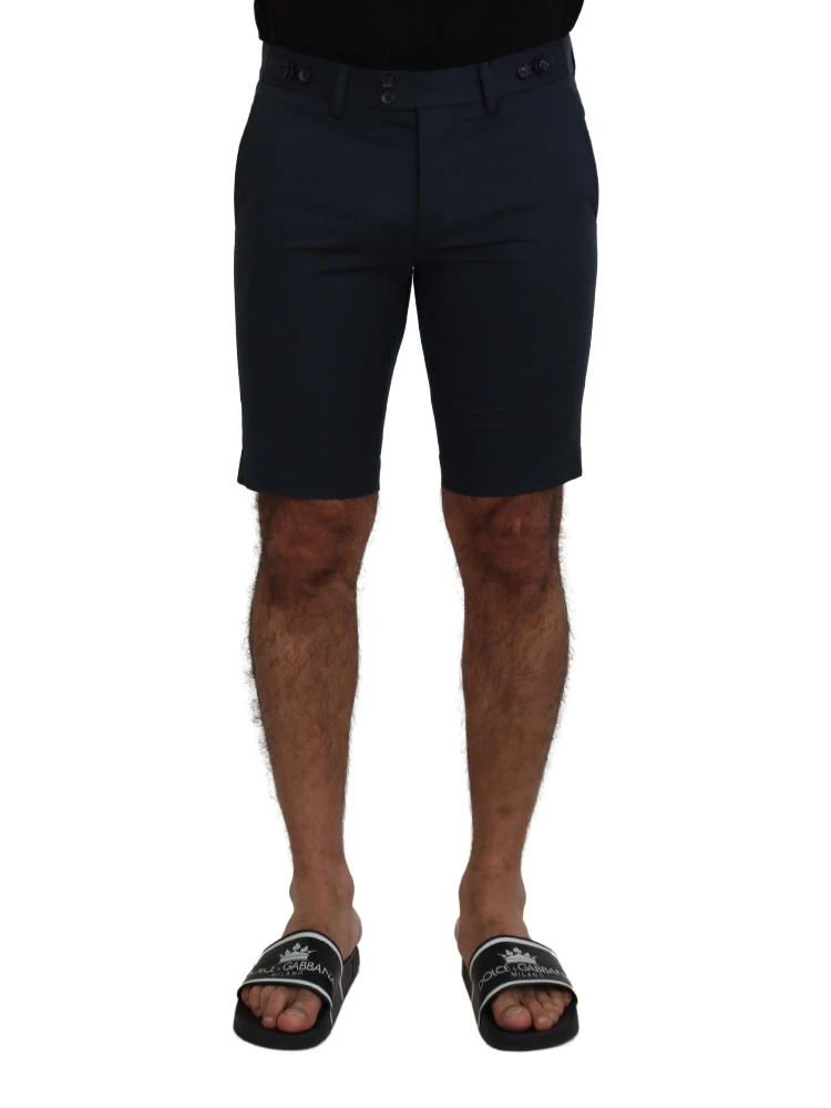 Blue Bermuda Low Waist Men Shorts