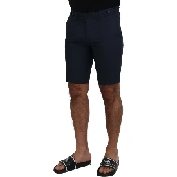 Blue Bermuda Low Waist Men Shorts