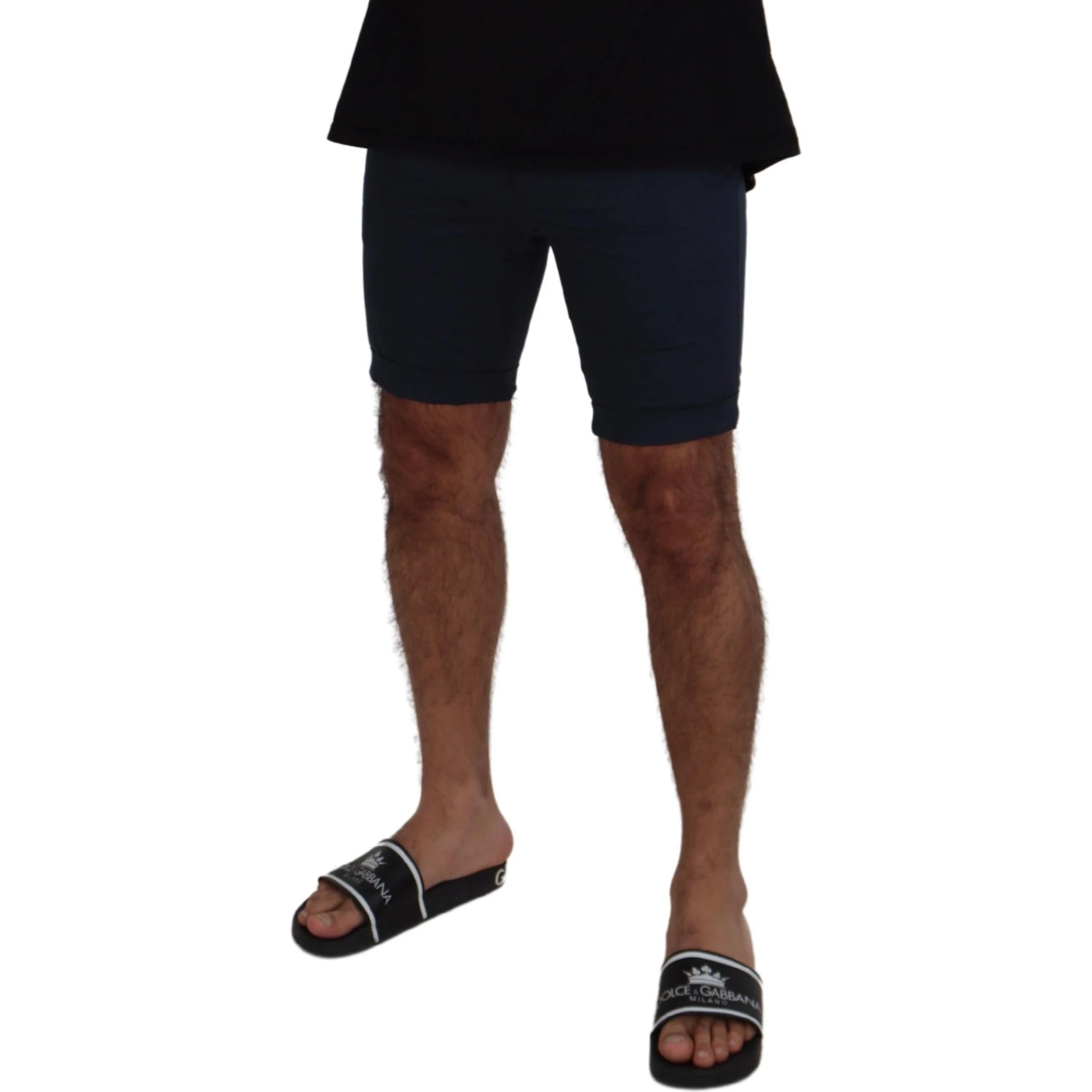 Blue Bermuda Low Waist Men Shorts