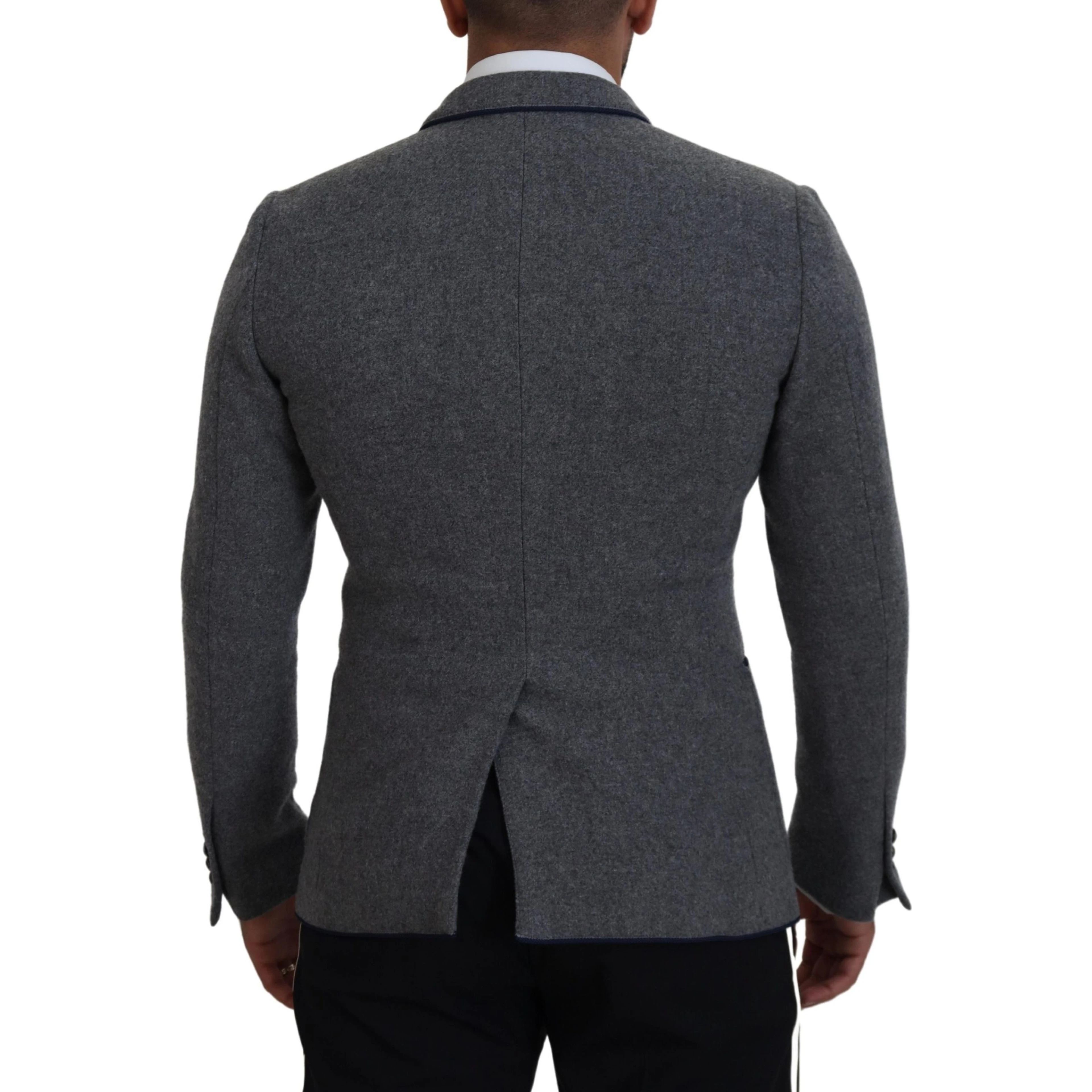 Gray Wool Roses Slim Fit Jacket Blazer