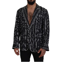 Blue Striped Silk Pajama Shirt Jacket