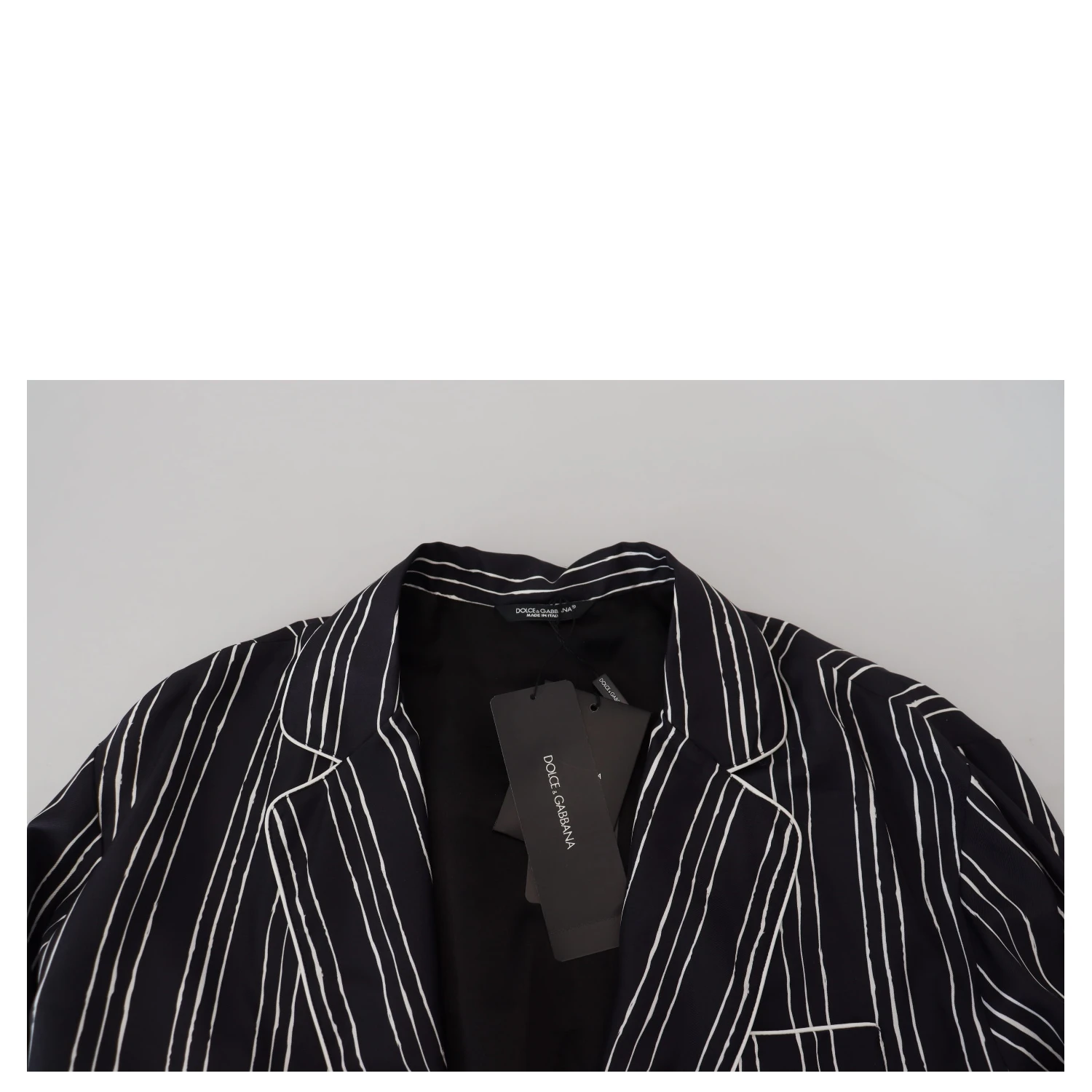 Blue Striped Silk Pajama Shirt Jacket