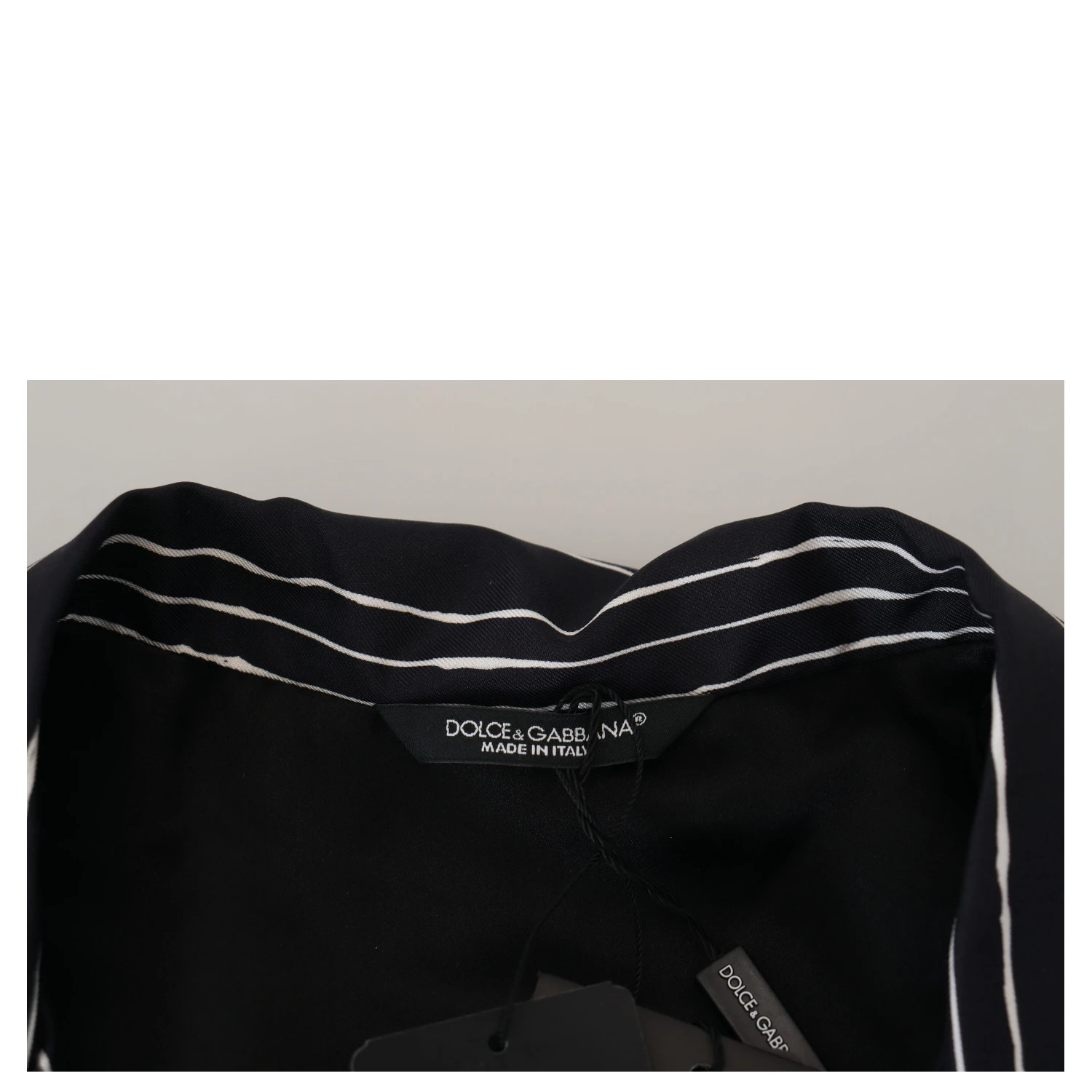 Blue Striped Silk Pajama Shirt Jacket