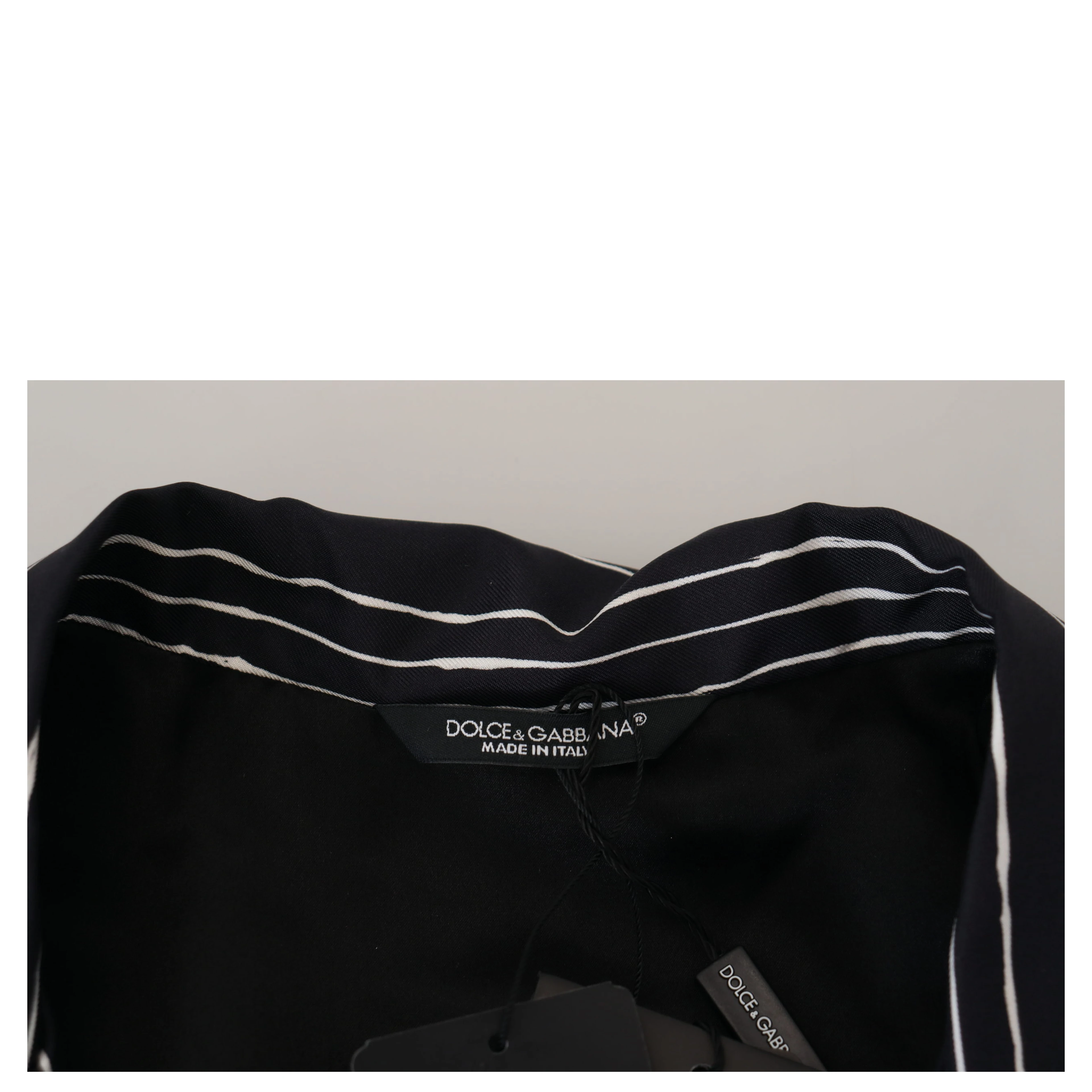 Blue Striped Silk Pajama Shirt Jacket