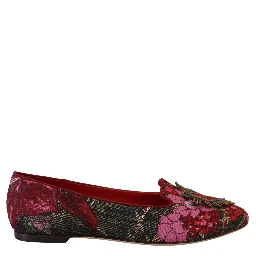 Multicolor Jacquard Sacred Heart Patch Slip On Shoes
