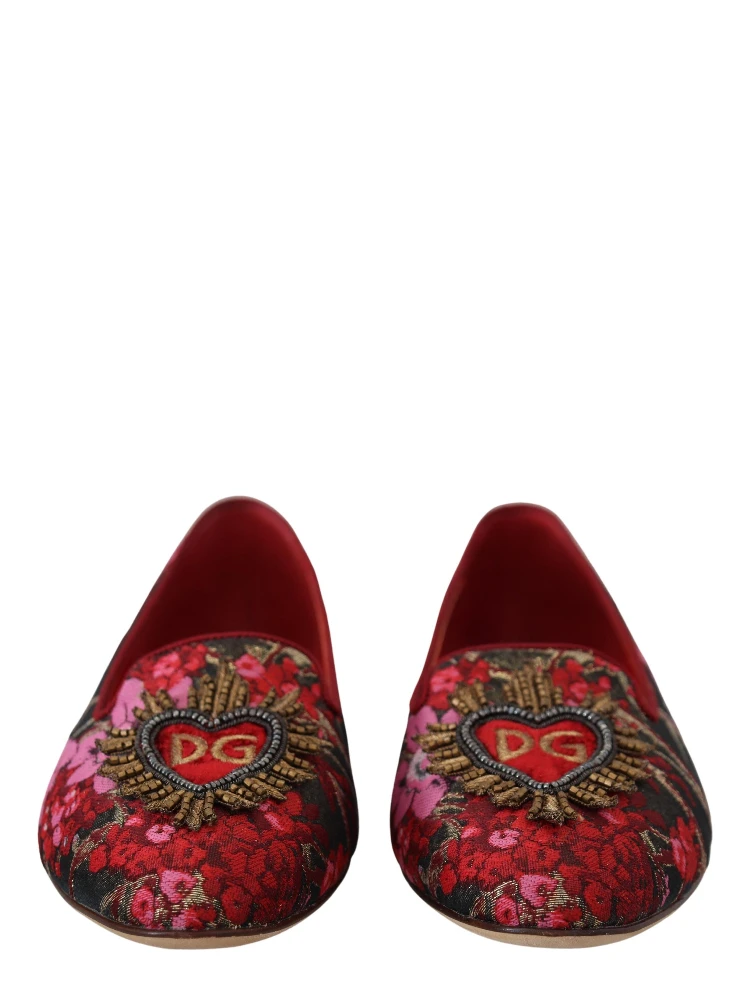 Multicolor Jacquard Sacred Heart Patch Slip On Shoes alternative