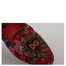 Multicolor Jacquard Sacred Heart Patch Slip On Shoes