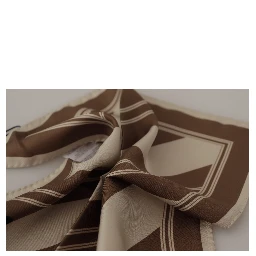 Brown Stripes DG Logo Square Mens Handkerchief Scarf