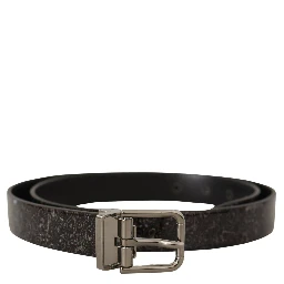Black Goccia Glitter Patent Leather Buckle Vernice Belt
