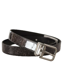 Black Goccia Glitter Patent Leather Buckle Vernice Belt