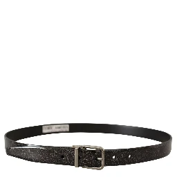 Black Goccia Glitter Patent Leather Buckle Vernice Belt