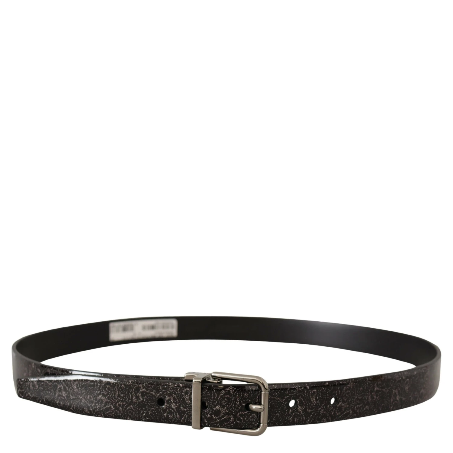 Black Goccia Glitter Patent Leather Buckle Vernice Belt