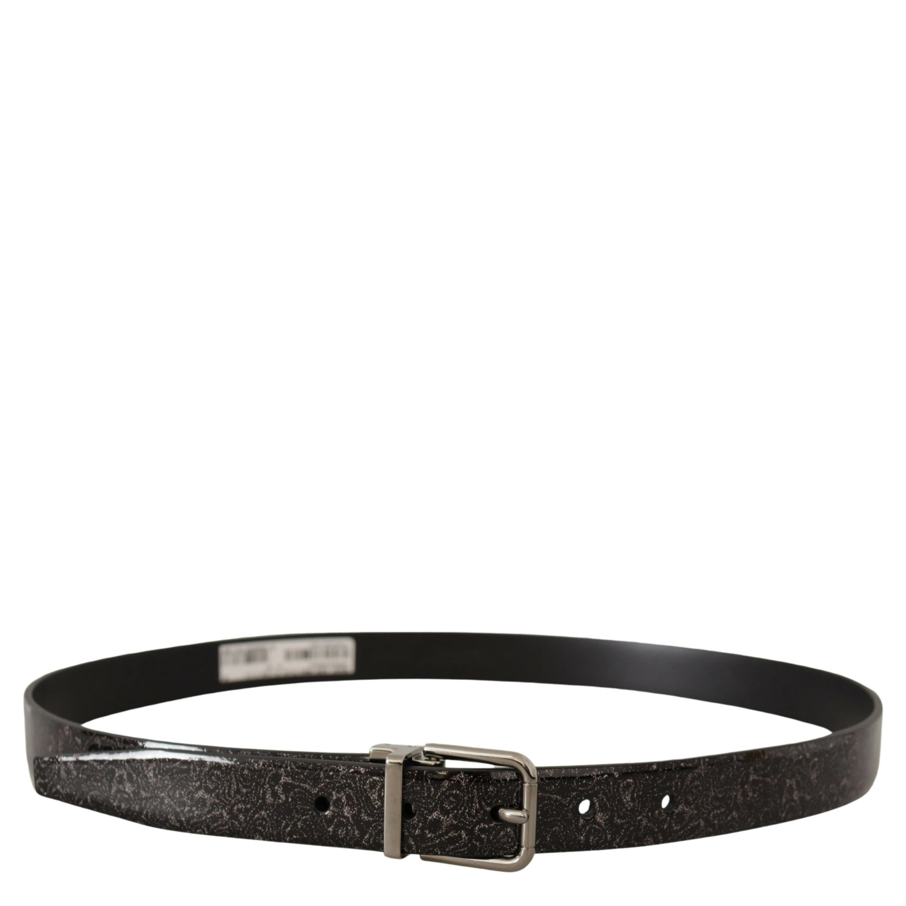 Black Goccia Glitter Patent Leather Buckle Vernice Belt