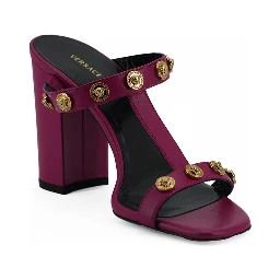 Purple Calf Leather High Heel Sandals