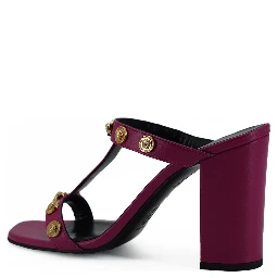 Purple Calf Leather High Heel Sandals