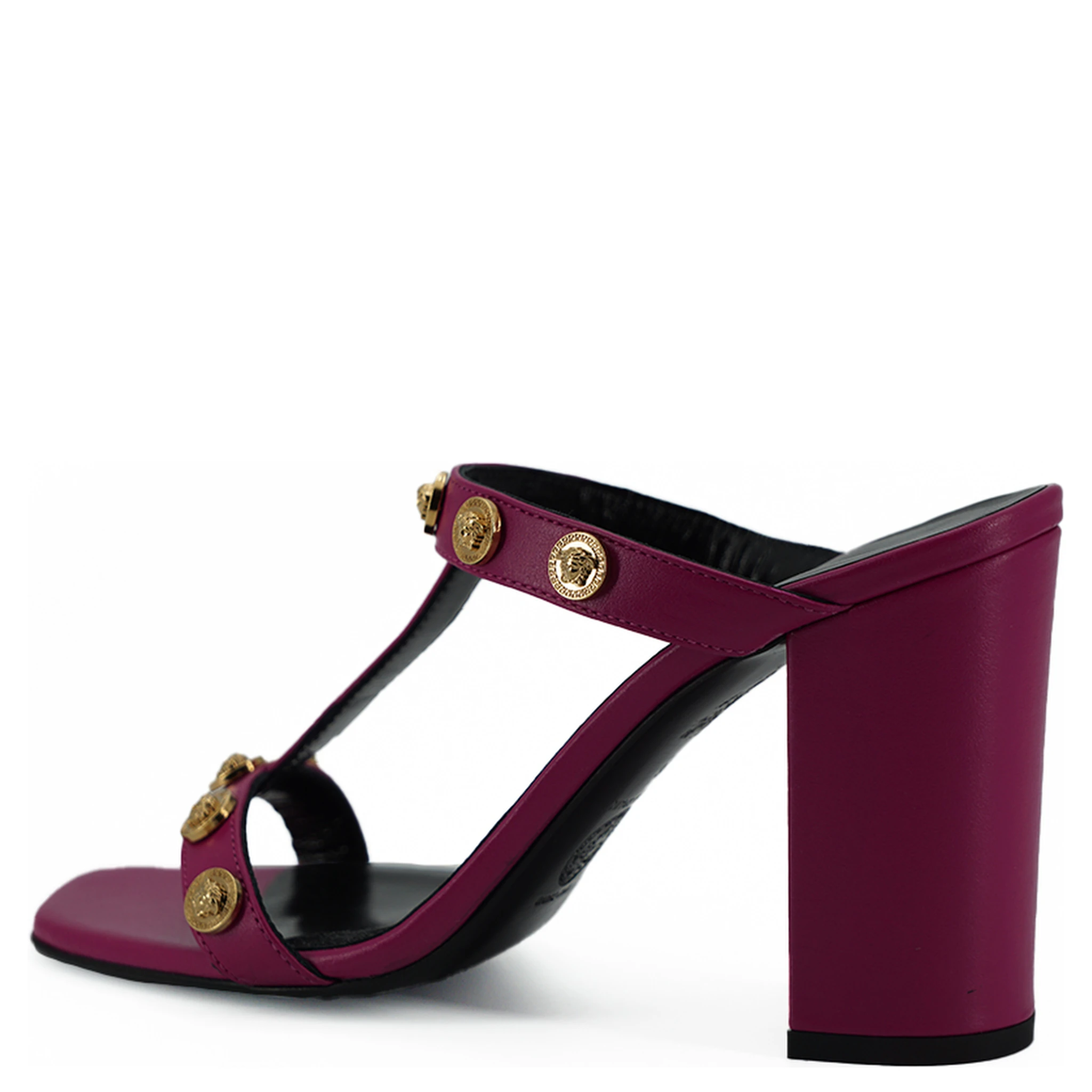 Purple Calf Leather High Heel Sandals