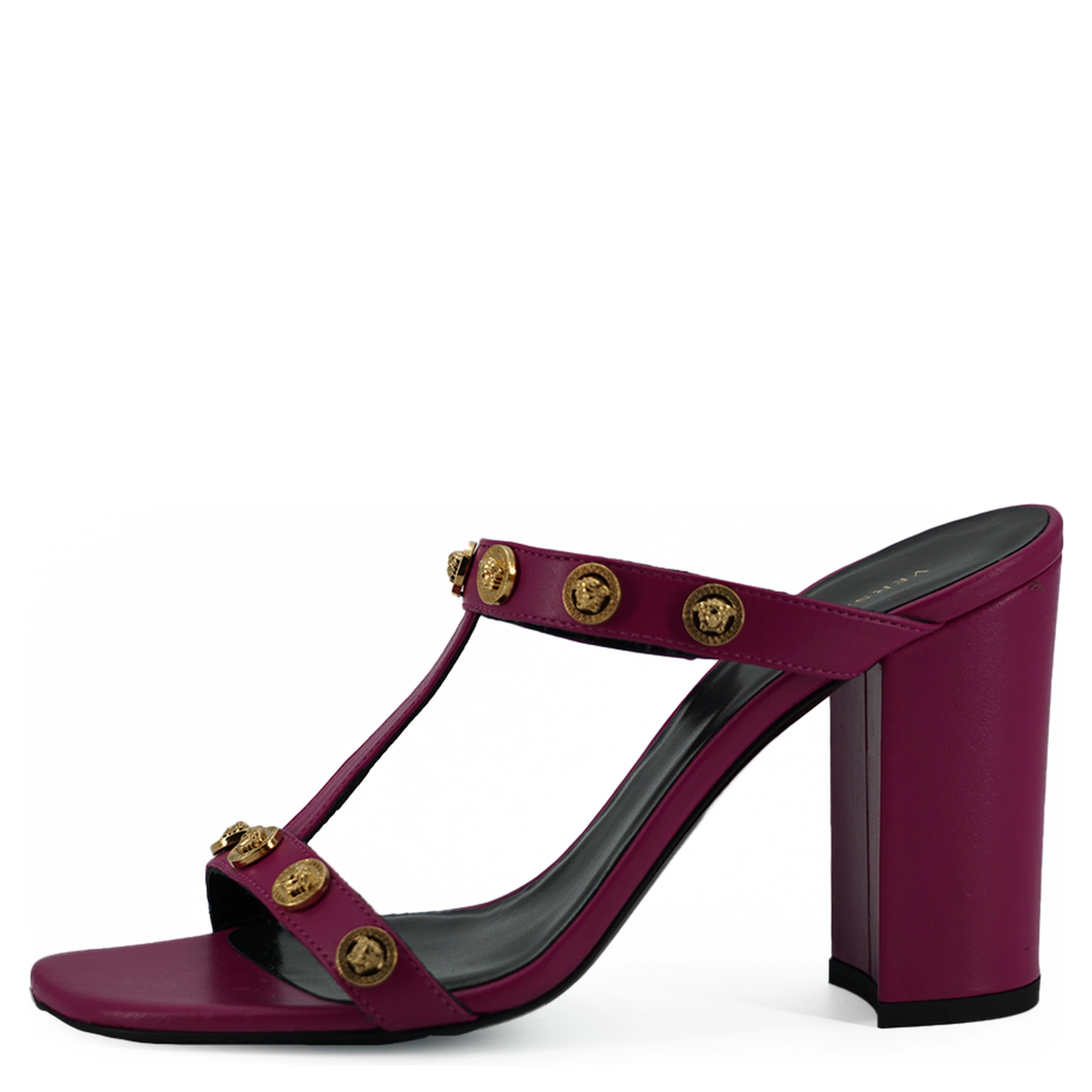 Purple Calf Leather High Heel Sandals
