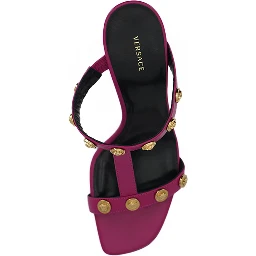 Purple Calf Leather High Heel Sandals