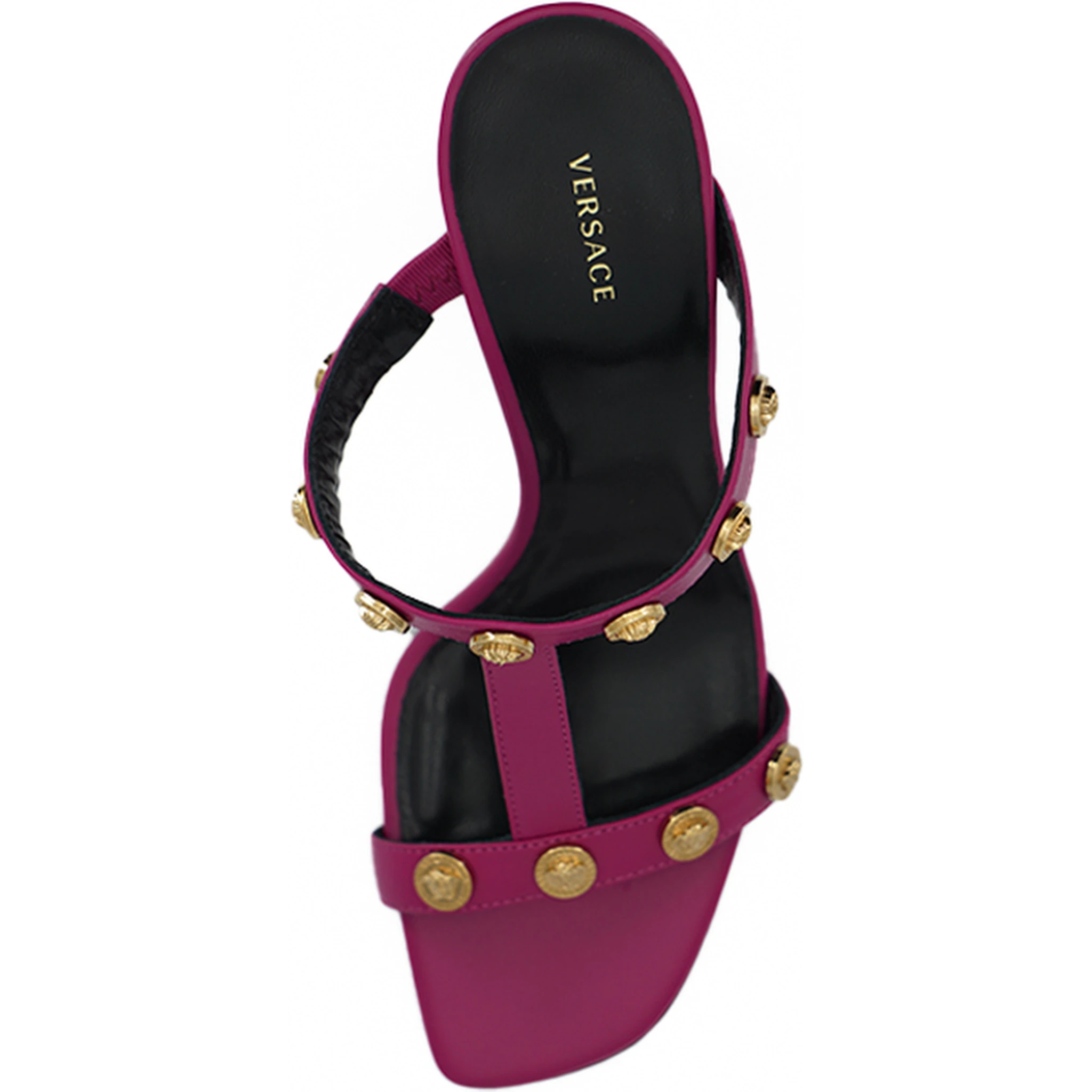 Purple Calf Leather High Heel Sandals