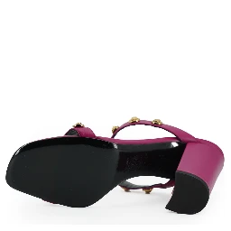 Purple Calf Leather High Heel Sandals
