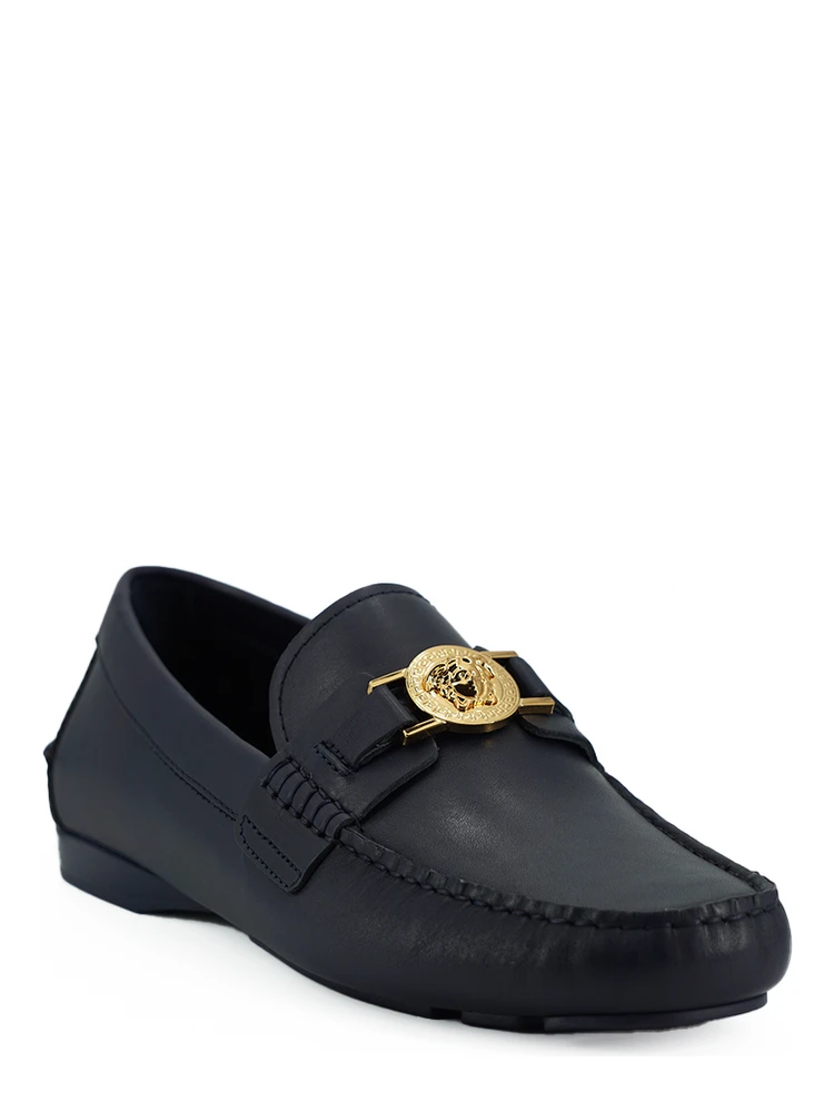 Navy Blue Calf Leather Loafers Shoes alternative
