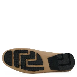 Beige Calf Leather Loafers Shoes