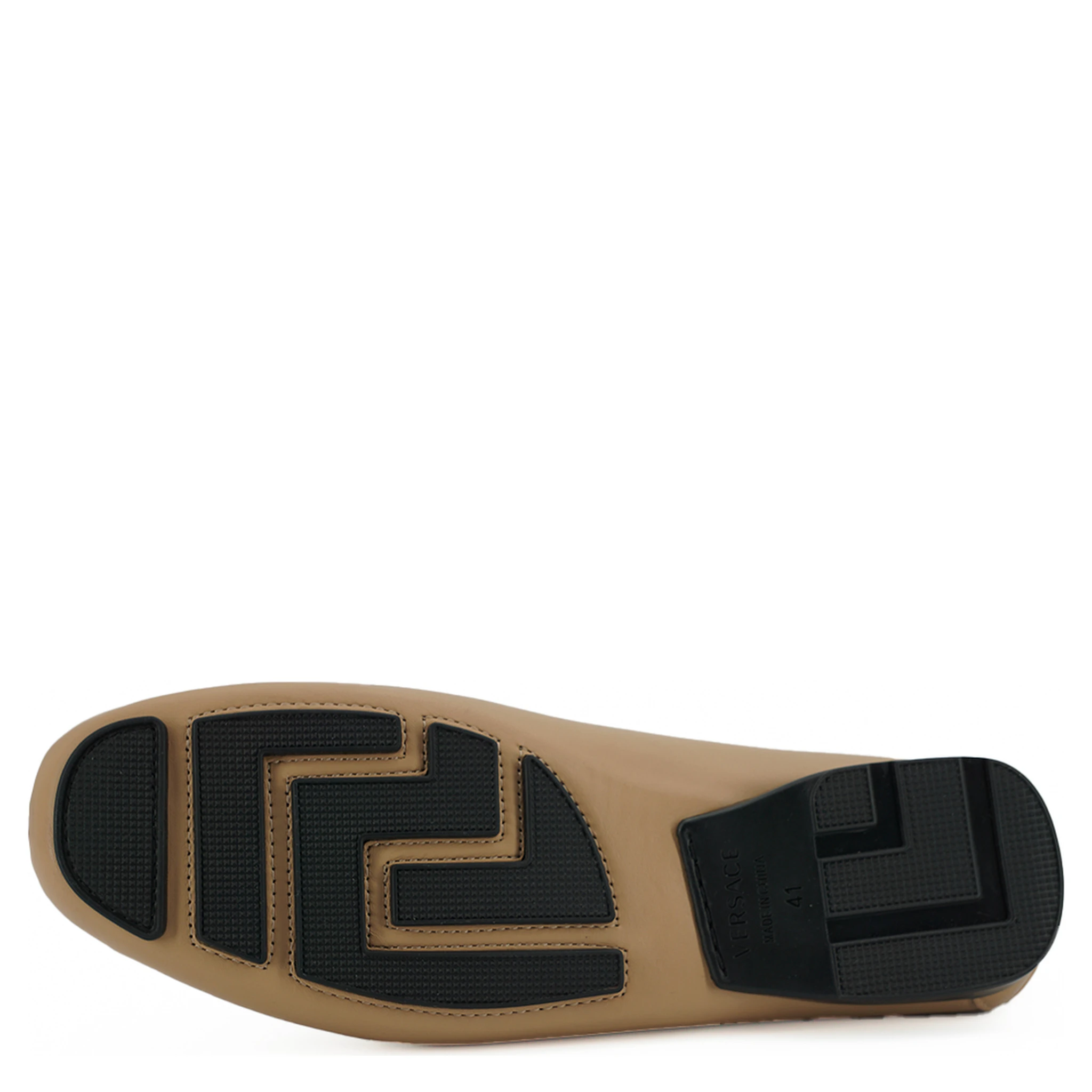 Beige Calf Leather Loafers Shoes