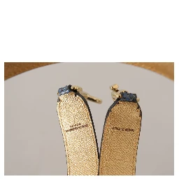 Blue Exotic Leather Crystals Shoulder Strap