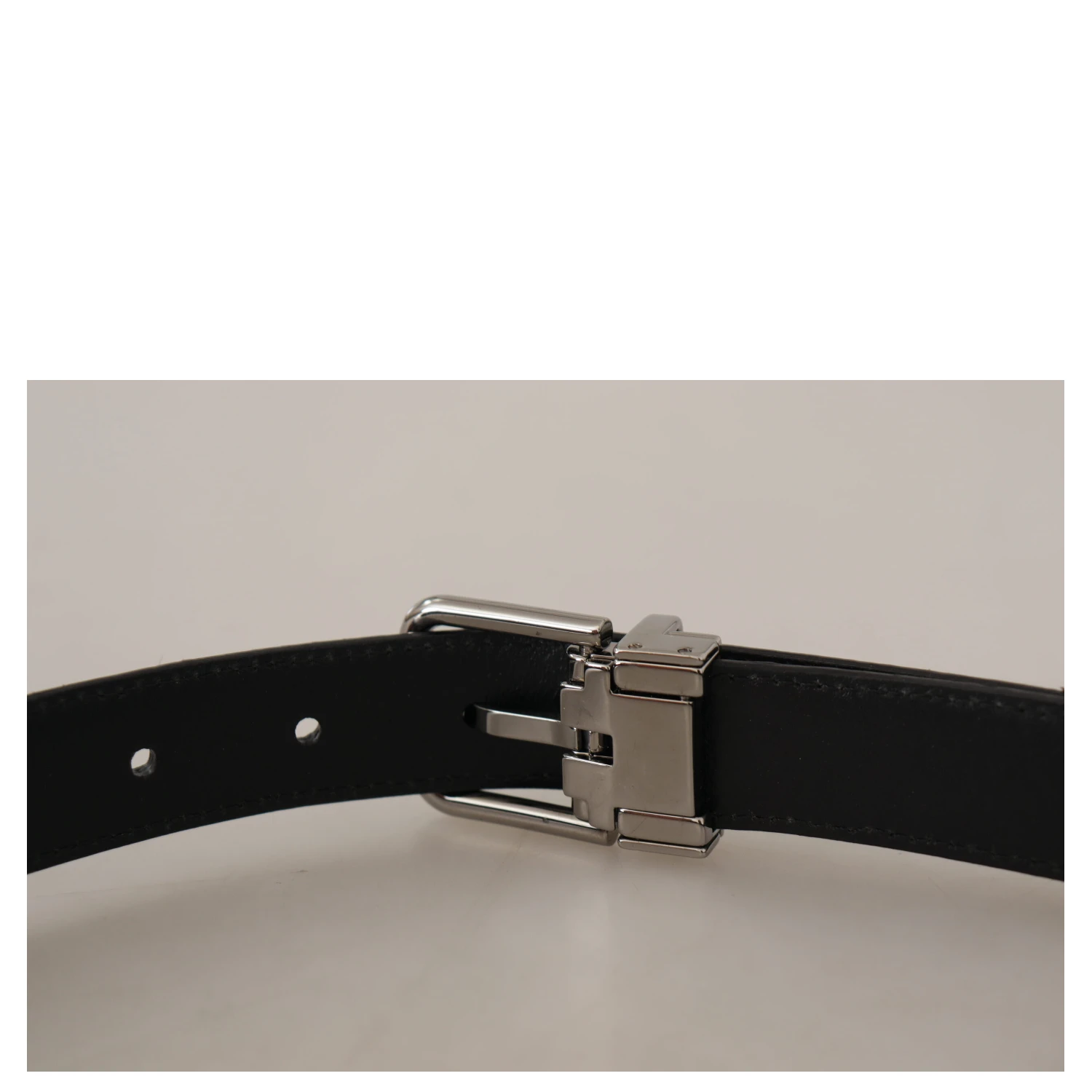 Red Exotic Leather Metal Logo Buckle Belt