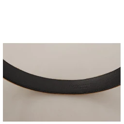 Brown Velvet Bronze Vintage Logo Metal Buckle Belt